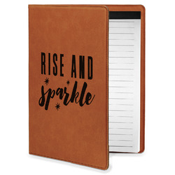 Glitter / Sparkle Quotes and Sayings Leatherette Portfolio with Notepad - Small - Double Sided