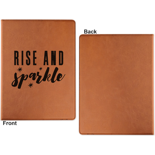 Glitter / Sparkle Quotes and Sayings Cognac Leatherette Portfolios with Notepad - Small - Single Sided- Apvl