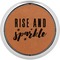 Glitter / Sparkle Quotes and Sayings Cognac Leatherette Round Coasters w/ Silver Edge - Single