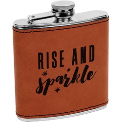Glitter / Sparkle Quotes and Sayings Leatherette Wrapped Stainless Steel Flask
