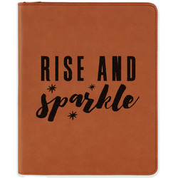Glitter / Sparkle Quotes and Sayings Leatherette Zipper Portfolio with Notepad - Single Sided