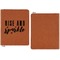Glitter / Sparkle Quotes and Sayings Cognac Leatherette Zipper Portfolios with Notepad - Single Sided - Apvl