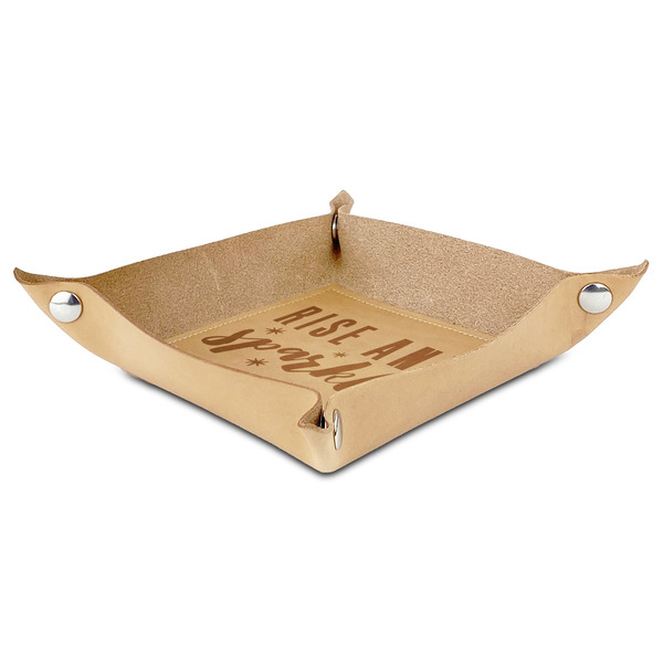 Glitter / Sparkle Quotes and Sayings Genuine Leather Valet Trays - ANGLE (folded)