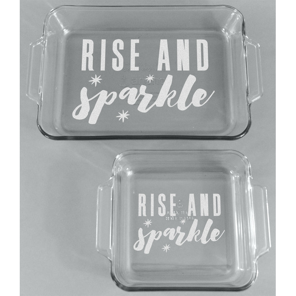 Glitter / Sparkle Quotes and Sayings Glass Baking Dish Set - FRONT