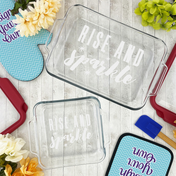 Glitter / Sparkle Quotes and Sayings Glass Baking Dish Set - LIFESTYLE