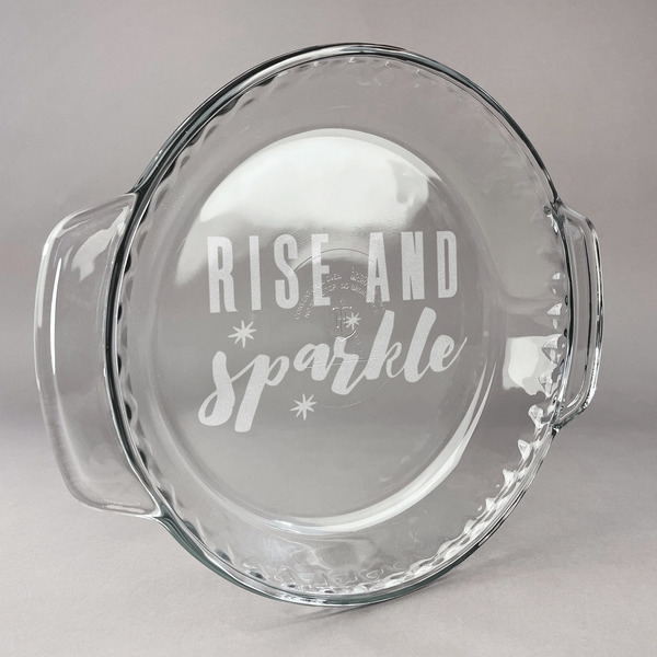 Custom Glitter / Sparkle Quotes and Sayings Glass Pie Dish - 9.5in Round