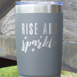 Glitter / Sparkle Quotes and Sayings 20 oz Stainless Steel Tumbler - Grey - Single Sided