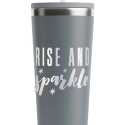 Glitter / Sparkle Quotes and Sayings RTIC Everyday Tumbler with Straw - 28oz - Grey - Single-Sided