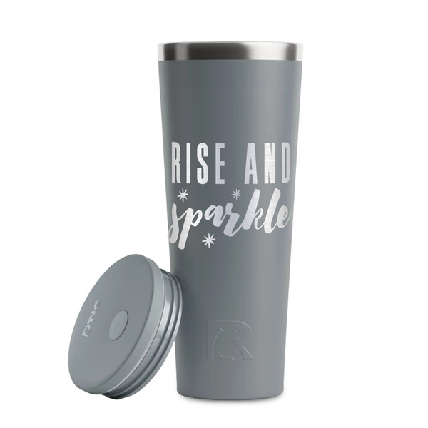 Glitter / Sparkle Quotes and Sayings Grey RTIC Everyday Tumbler - 28 oz. - Lid Off