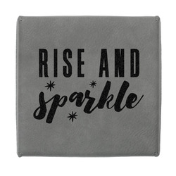 Glitter / Sparkle Quotes and Sayings Jewelry Gift Box - Engraved Leather Lid