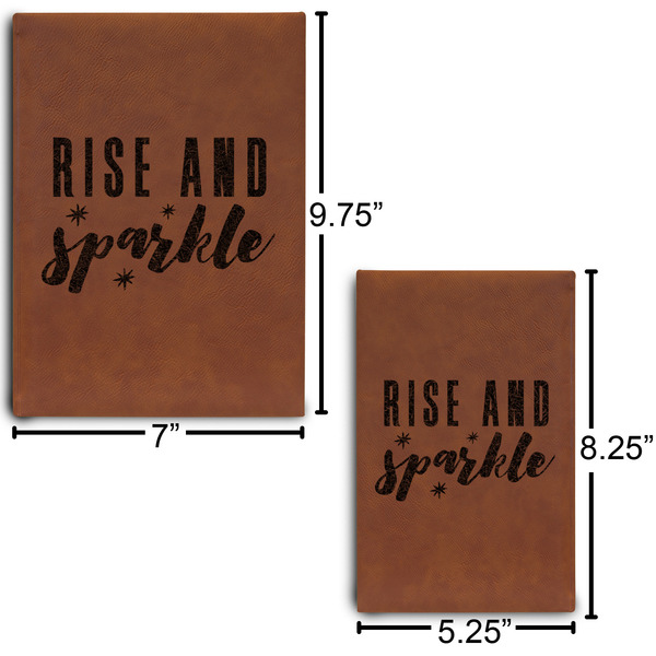 Glitter / Sparkle Quotes and Sayings Journal Size Comparisons w/ Dimensions