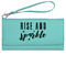 Glitter / Sparkle Quotes and Sayings Ladies Wallet - Leather - Teal - Front View