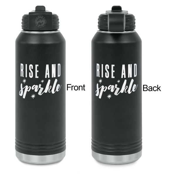 Glitter / Sparkle Quotes and Sayings Laser Engraved Water Bottles - Front & Back Engraving - Front & Back View