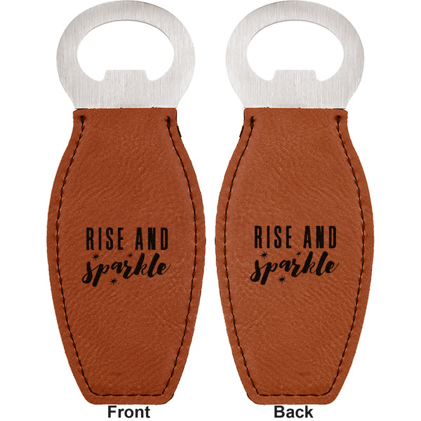 Glitter / Sparkle Quotes and Sayings Leather Bar Bottle Opener - Front and Back