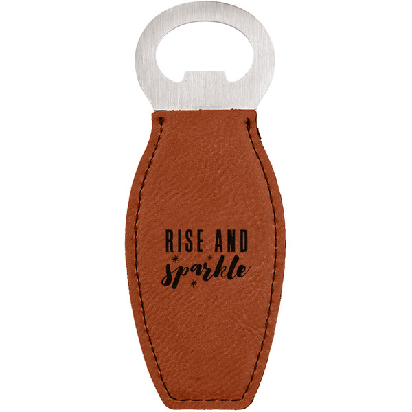 Custom Glitter / Sparkle Quotes and Sayings Leatherette Bottle Opener - Double Sided