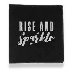 Glitter / Sparkle Quotes and Sayings Leather Binder - 1" - Black