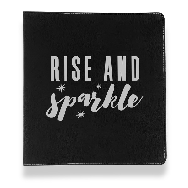 Custom Glitter / Sparkle Quotes and Sayings Leather Binder - 1" - Black