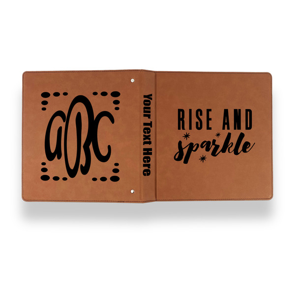 Glitter / Sparkle Quotes and Sayings Leather Binder - 1" - Rawhide - Back Spine Front View