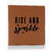 Glitter / Sparkle Quotes and Sayings Leather Binder - 1" - Rawhide - Front View