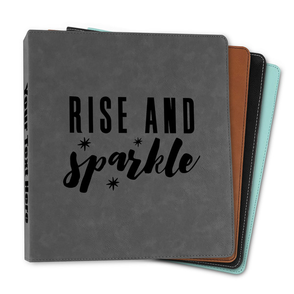 Custom Glitter / Sparkle Quotes and Sayings Leather Binder - 1"