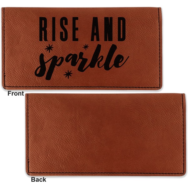 Glitter / Sparkle Quotes and Sayings Leather Checkbook Holder Front and Back Single Sided - Apvl