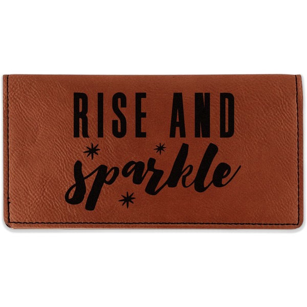 Custom Glitter / Sparkle Quotes and Sayings Leatherette Checkbook Holder