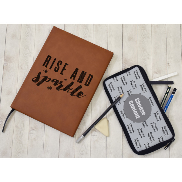 Glitter / Sparkle Quotes and Sayings Leather Sketchbook - Small - Double Sided - In Context