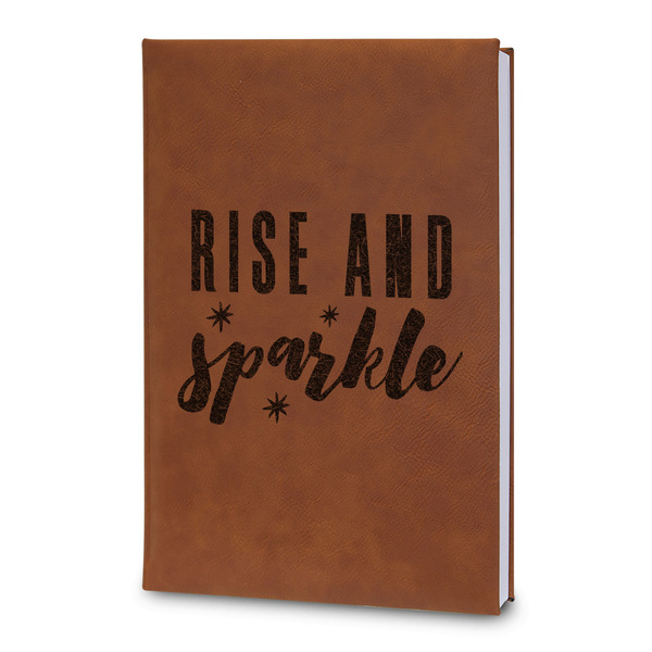 Custom Glitter / Sparkle Quotes and Sayings Leatherette Journal - Large - Double Sided