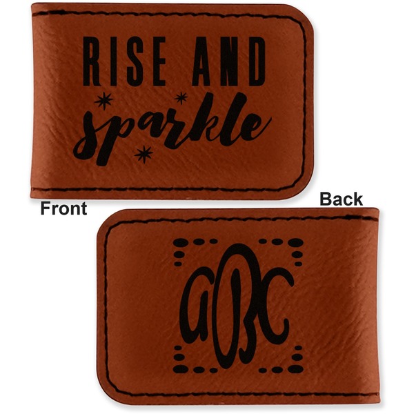 Glitter / Sparkle Quotes and Sayings Leatherette Magnetic Money Clip - Front and Back