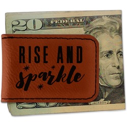 Glitter / Sparkle Quotes and Sayings Leatherette Magnetic Money Clip - Single Sided