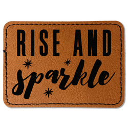 Glitter / Sparkle Quotes and Sayings Faux Leather Iron On Patch - Rectangle