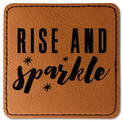 Glitter / Sparkle Quotes and Sayings Faux Leather Iron On Patch - Square