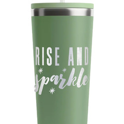 Glitter / Sparkle Quotes and Sayings RTIC Everyday Tumbler with Straw - 28oz - Light Green - Single-Sided