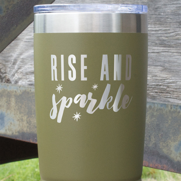 Glitter / Sparkle Quotes and Sayings Olive Polar Camel Tumbler - 20oz - Close Up
