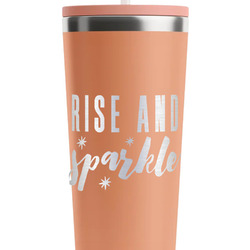 Glitter / Sparkle Quotes and Sayings RTIC Everyday Tumbler with Straw - 28oz - Peach - Double-Sided