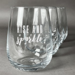 Glitter / Sparkle Quotes and Sayings Stemless Wine Glasses (Set of 4)