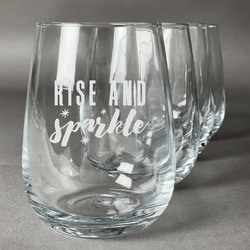 Glitter / Sparkle Quotes and Sayings Stemless Wine Glasses (Set of 4)