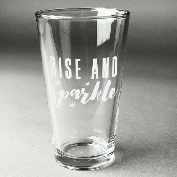 Custom Glitter / Sparkle Quotes and Sayings Pint Glass - Engraved (Single)