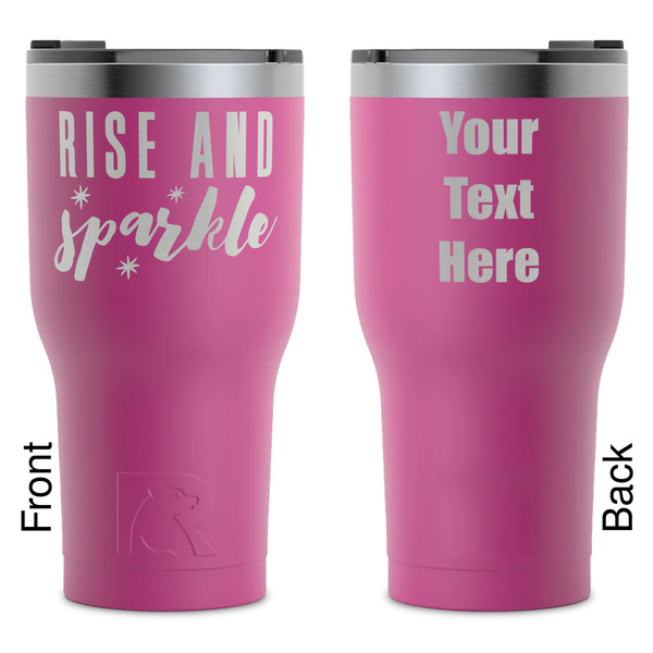 Custom Glitter / Sparkle Quotes and Sayings RTIC Tumbler - Magenta - Laser Engraved - Double-Sided
