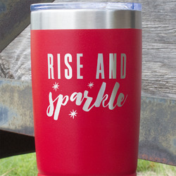 Glitter / Sparkle Quotes and Sayings 20 oz Stainless Steel Tumbler - Red - Single Sided