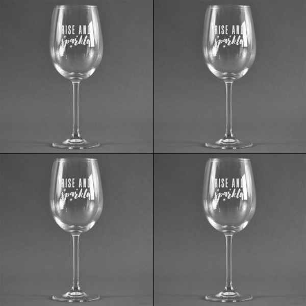 Glitter / Sparkle Quotes and Sayings Set of Four Personalized Wineglasses (Approval)