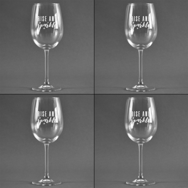 Glitter / Sparkle Quotes and Sayings Set of Four Personalized Wineglasses (Approval)