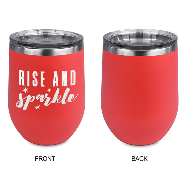 Glitter / Sparkle Quotes and Sayings Stainless Wine Tumblers - Coral - Single Sided - Approval