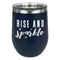Glitter / Sparkle Quotes and Sayings Stainless Wine Tumblers - Navy - Double Sided - Front