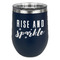 Glitter / Sparkle Quotes and Sayings Stainless Wine Tumblers - Navy - Single Sided - Front