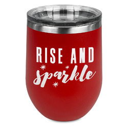 Glitter / Sparkle Quotes and Sayings Stemless Stainless Steel Wine Tumbler - Red - Double Sided