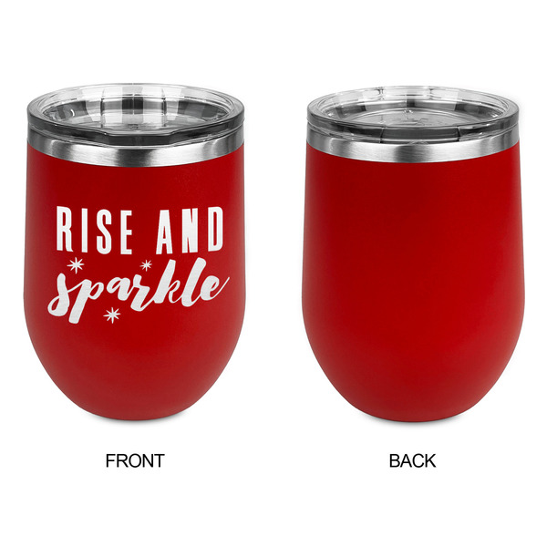 Glitter / Sparkle Quotes and Sayings Stainless Wine Tumblers - Red - Single Sided - Approval
