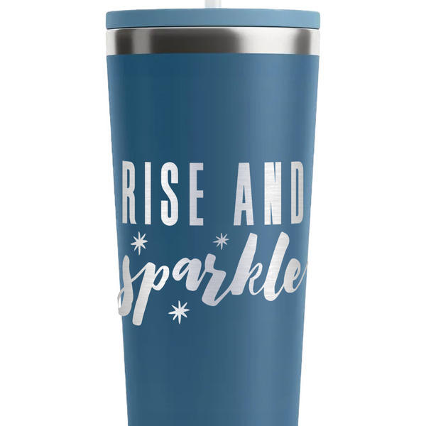 Glitter / Sparkle Quotes and Sayings Steel Blue RTIC Everyday Tumbler - 28 oz. - Close Up