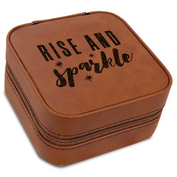 Glitter / Sparkle Quotes and Sayings Travel Jewelry Box - Rawhide Leather