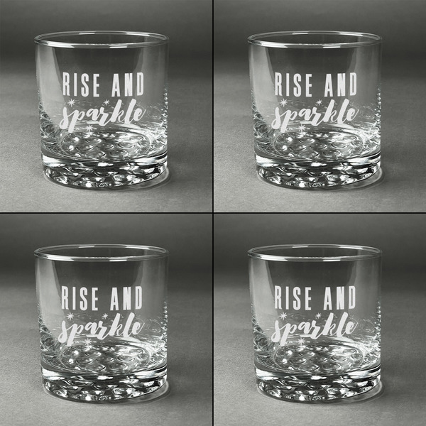 Glitter / Sparkle Quotes and Sayings Whiskey Glasses - Set of 4 all Engraved